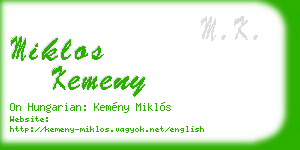 miklos kemeny business card