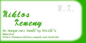 miklos kemeny business card
